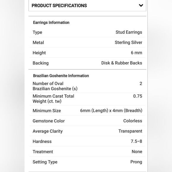 Brazilian Goshenite Solitare Stud Earrings in Sterling Silver - Picture 13 of 14